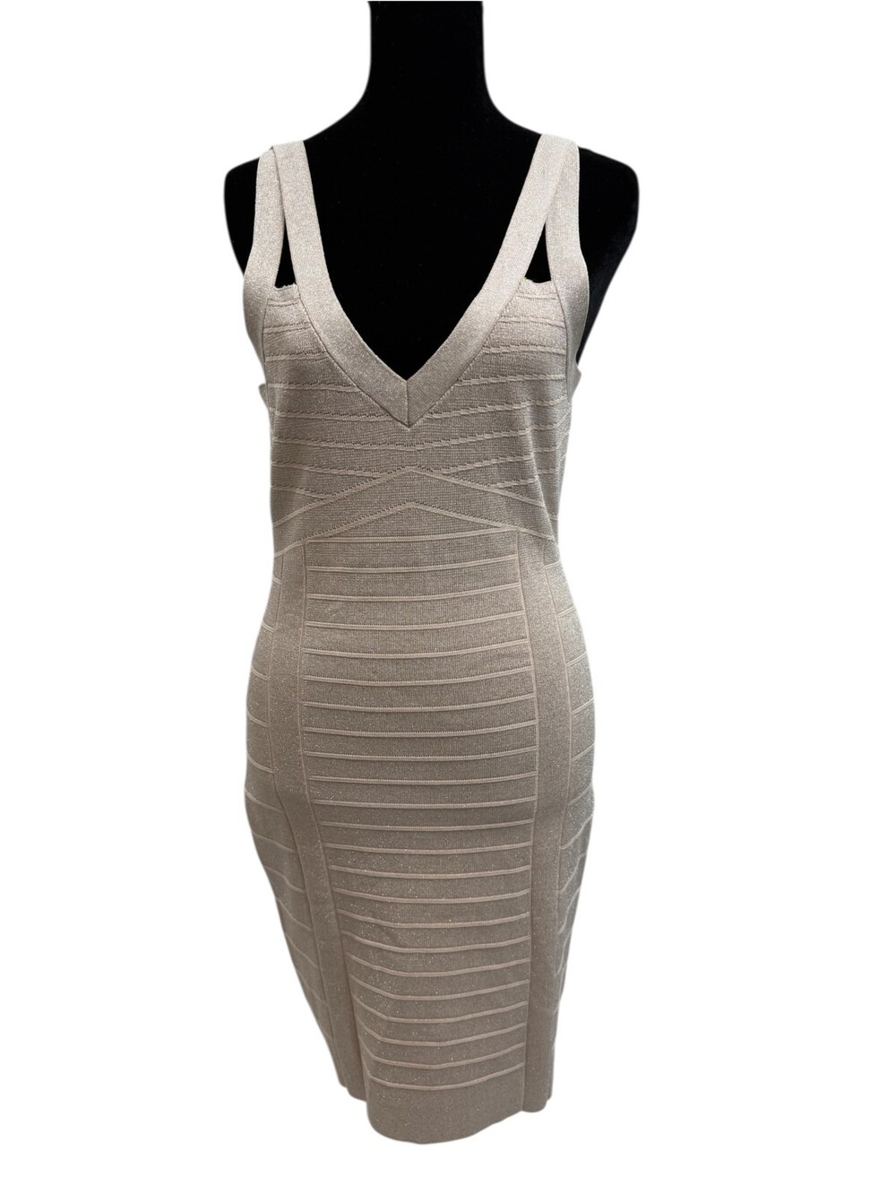 Womens Guess Champagne Tank Dress Sparkle Glitter Shimmering Size M
